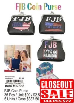 FJB Coin Purse - Closeout 144 Pcs.